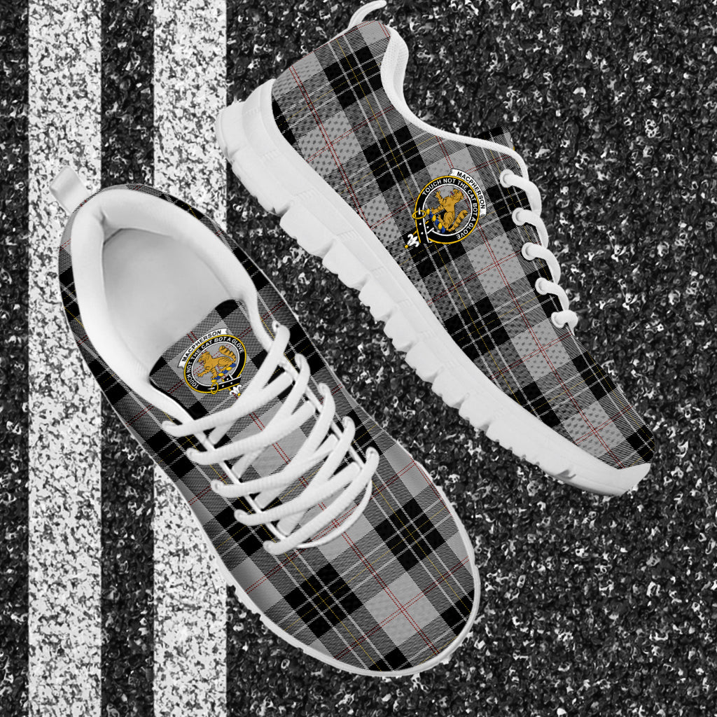 MacPherson Dress Tartan Sneakers with Family Crest - Tartan Vibes Clothing