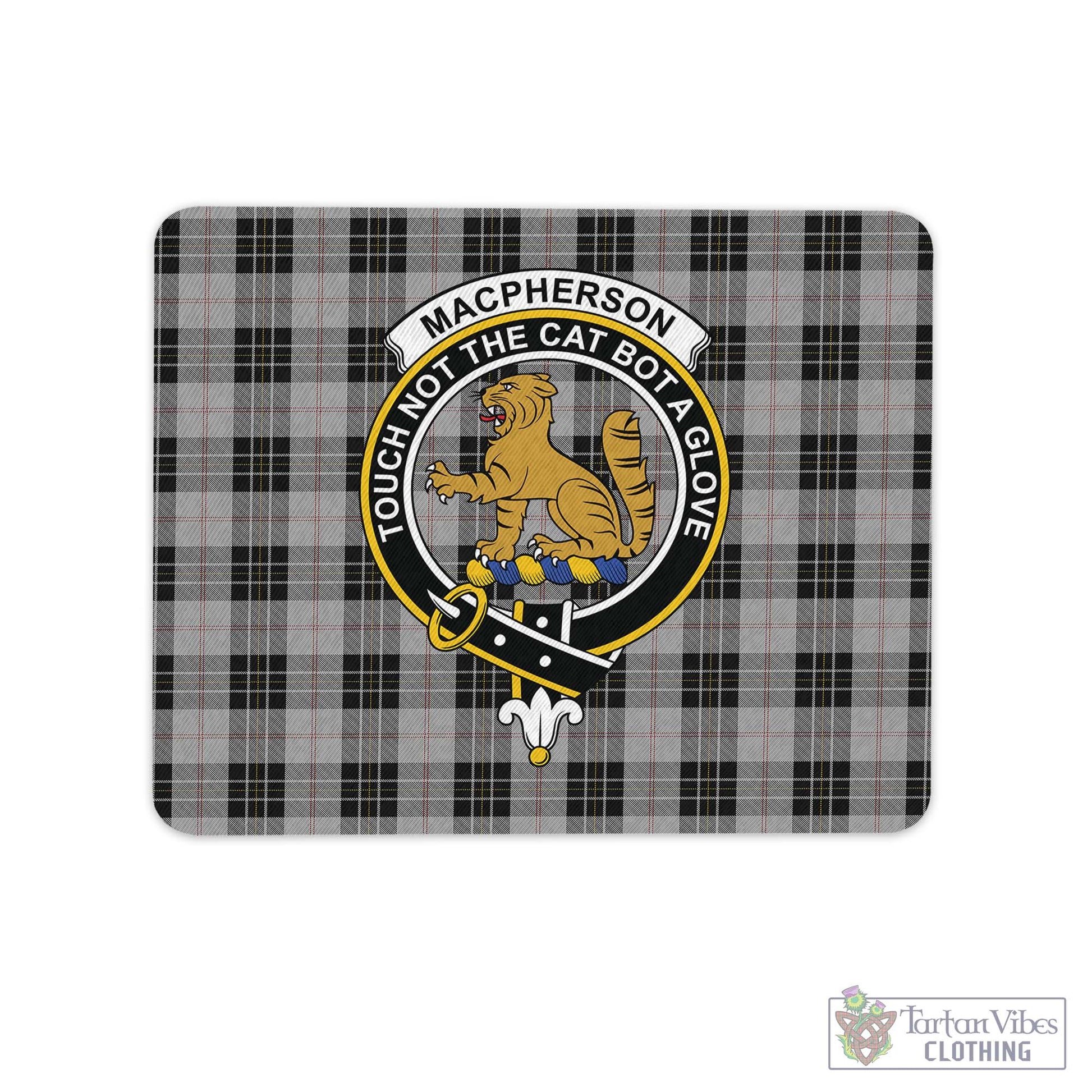 Tartan Vibes Clothing MacPherson Dress Tartan Mouse Pad with Family Crest