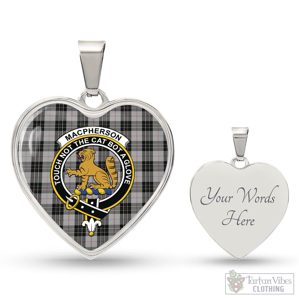 Tartan Vibes Clothing MacPherson Dress Tartan Heart Necklace with Family Crest