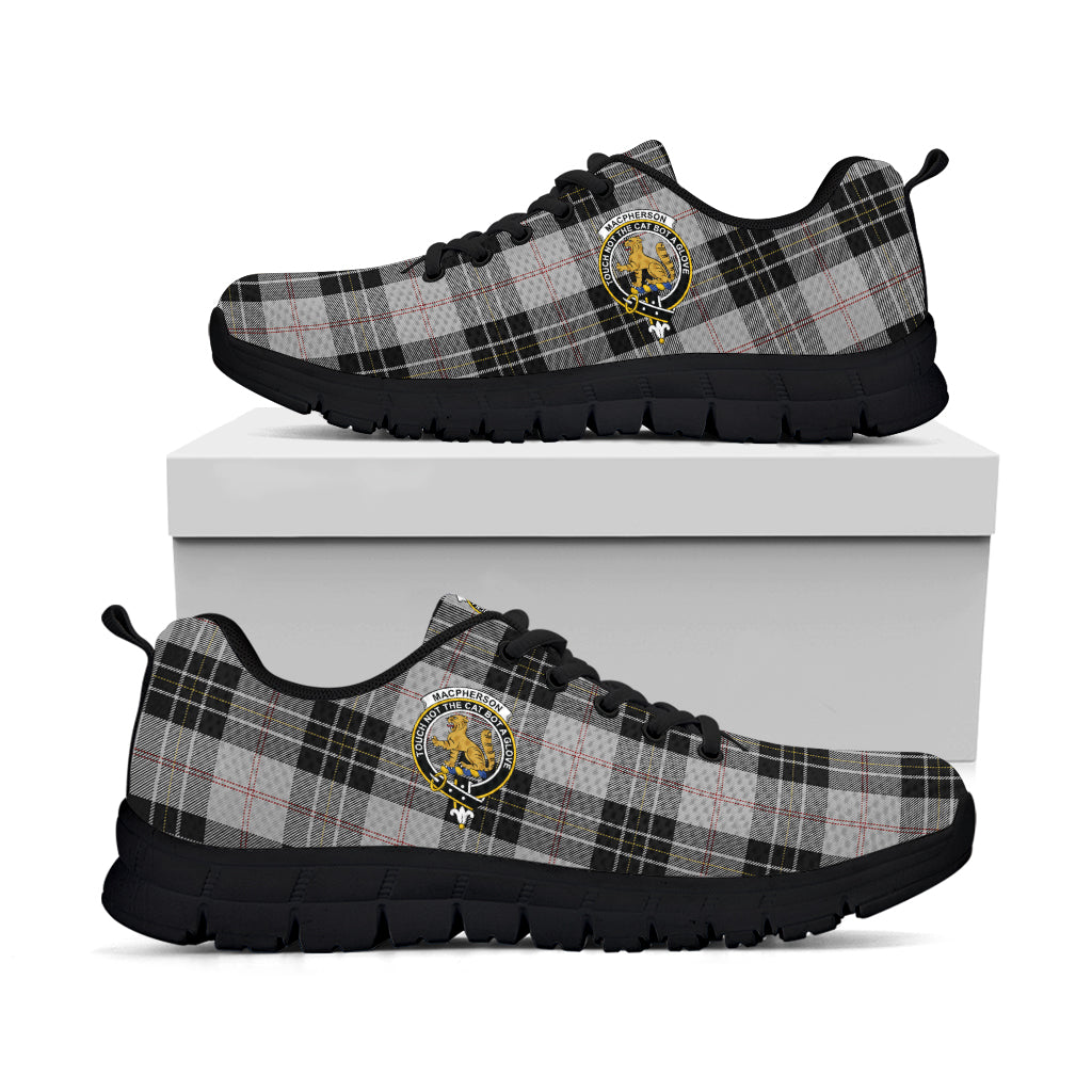 MacPherson Dress Tartan Sneakers with Family Crest - Tartan Vibes Clothing