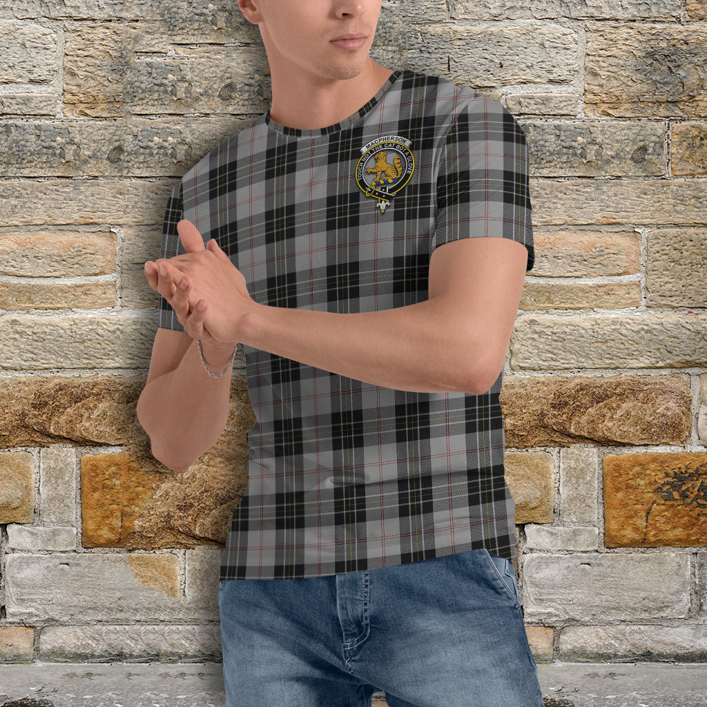 MacPherson Dress Tartan T-Shirt with Family Crest - Tartan Vibes Clothing