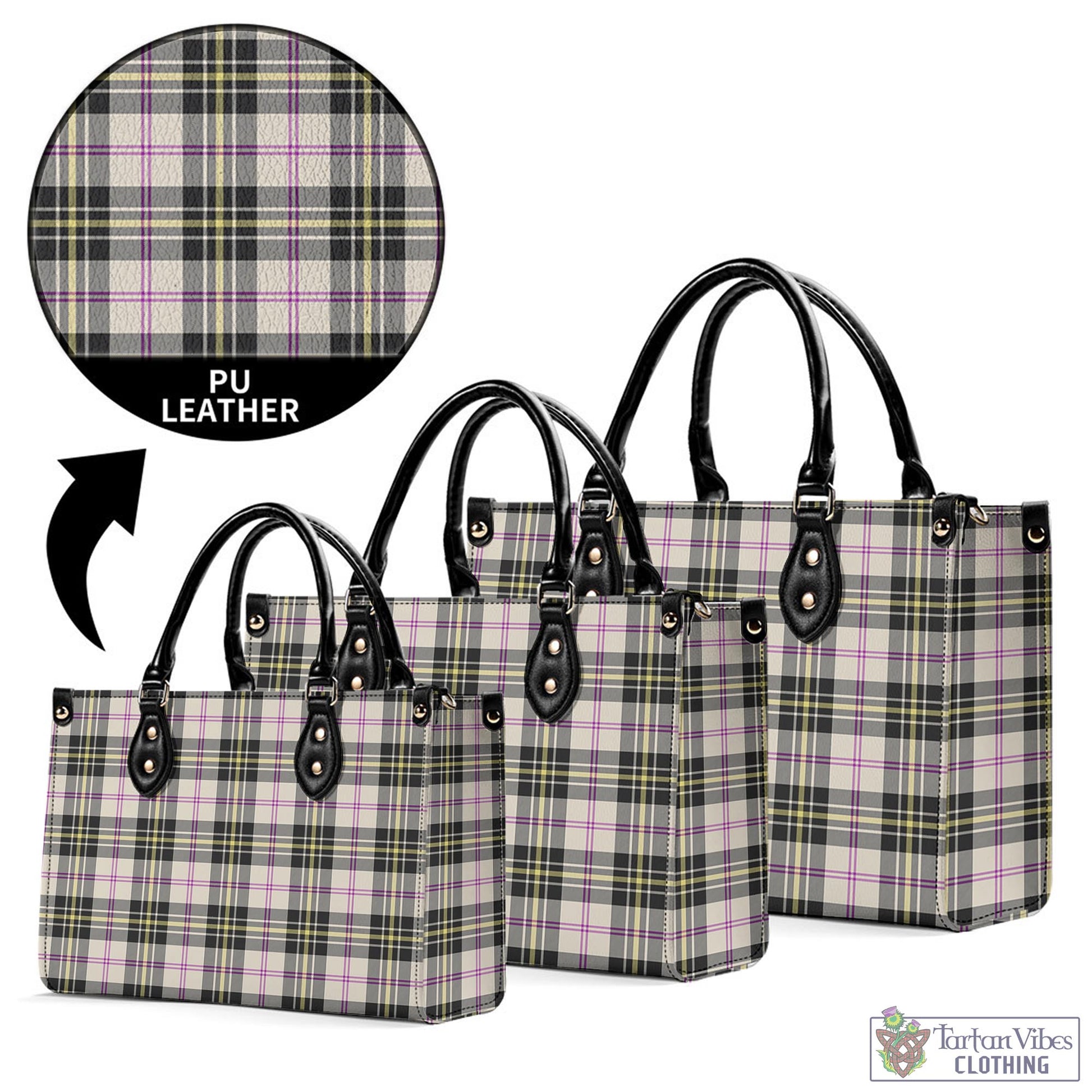 Tartan Vibes Clothing MacPherson Dress Ancient Tartan Luxury Leather Handbags