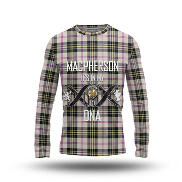 MacPherson Dress Ancient Tartan Long Sleeve T-Shirt with Family Crest DNA In Me Style