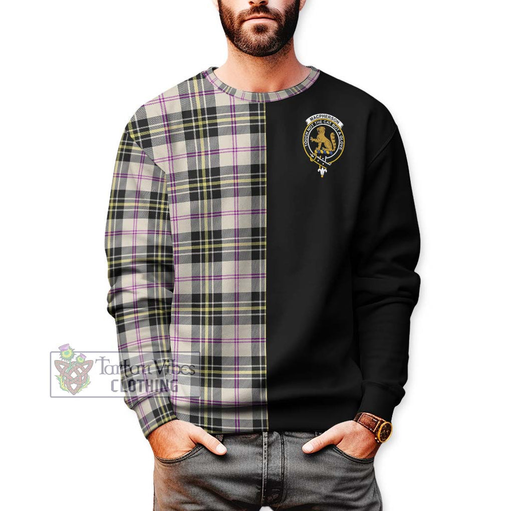 MacPherson Dress Ancient Tartan Sweatshirt with Family Crest and Half Of Me Style Unisex - Tartanvibesclothing Shop