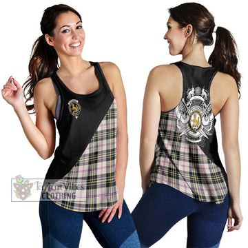 MacPherson Dress Ancient Tartan Women's Racerback Tanks with Family Crest and Military Logo Style