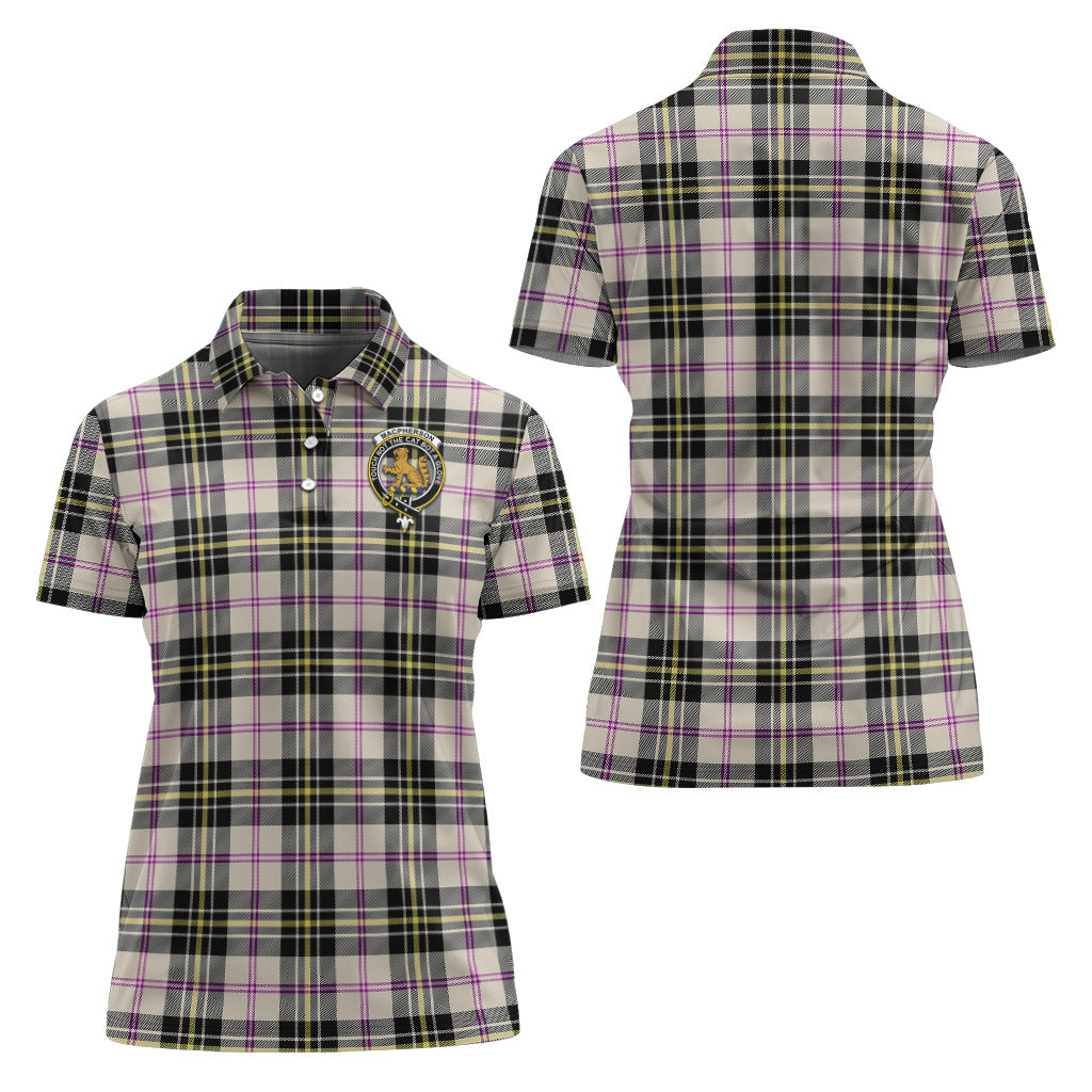 MacPherson Dress Ancient Tartan Polo Shirt with Family Crest For Women Women - Tartan Vibes Clothing