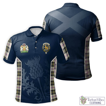 MacPherson Dress Ancient Tartan Men's Polo Shirt with Family Crest and Scottish Thistle Vibes Sport Style