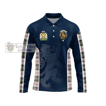 MacPherson Dress Ancient Tartan Long Sleeve Polo Shirt with Family Crest and Lion Rampant Vibes Sport Style