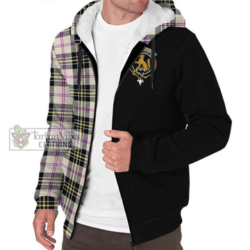 MacPherson Dress Ancient Tartan Sherpa Hoodie with Family Crest and Half Of Me Style