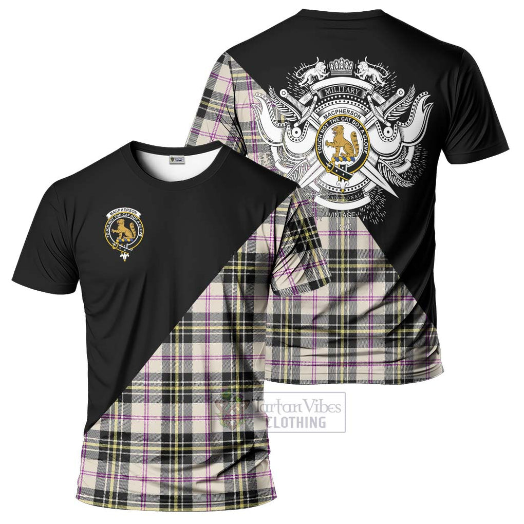 MacPherson Dress Ancient Tartan T-Shirt with Family Crest and Military Logo Style Kid's Shirt - Tartanvibesclothing Shop