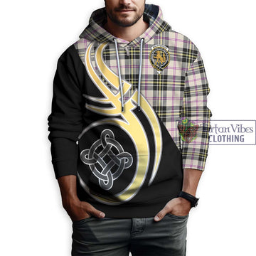 MacPherson Dress Ancient Tartan Hoodie with Family Crest and Celtic Symbol Style