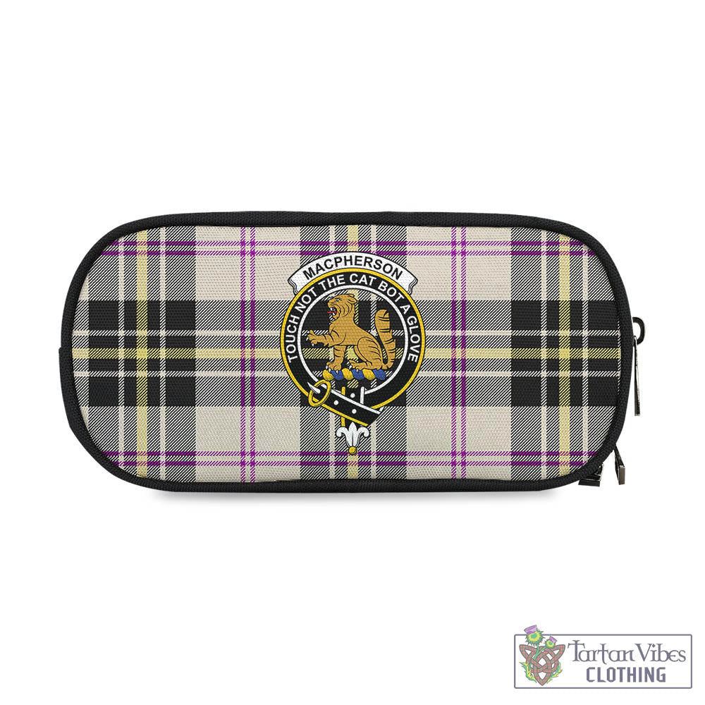 Tartan Vibes Clothing MacPherson Dress Ancient Tartan Pen and Pencil Case with Family Crest