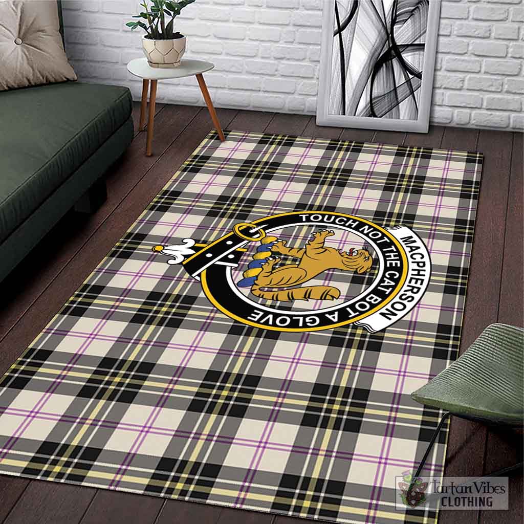 Tartan Vibes Clothing MacPherson Dress Ancient Tartan Area Rug with Family Crest