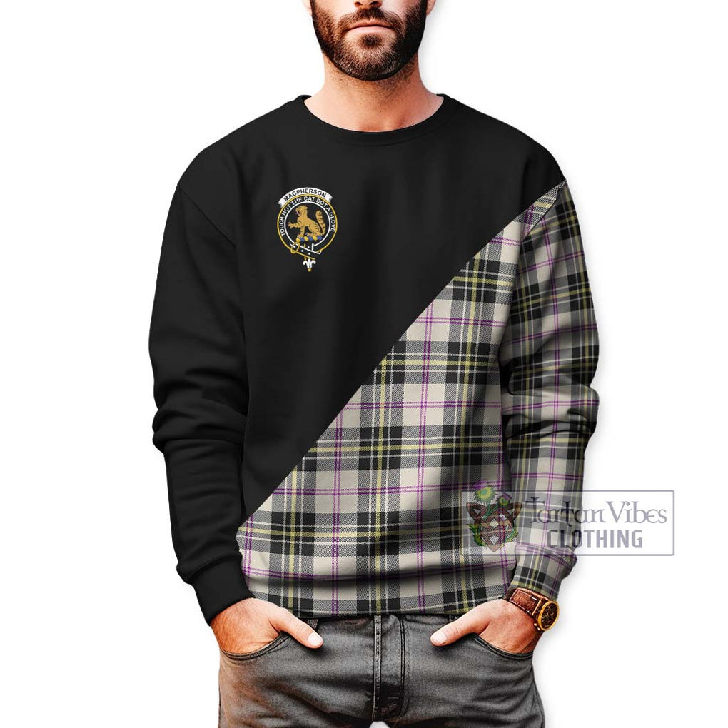 MacPherson Dress Ancient Tartan Sweatshirt with Family Crest and Military Logo Style Unisex - Tartanvibesclothing Shop