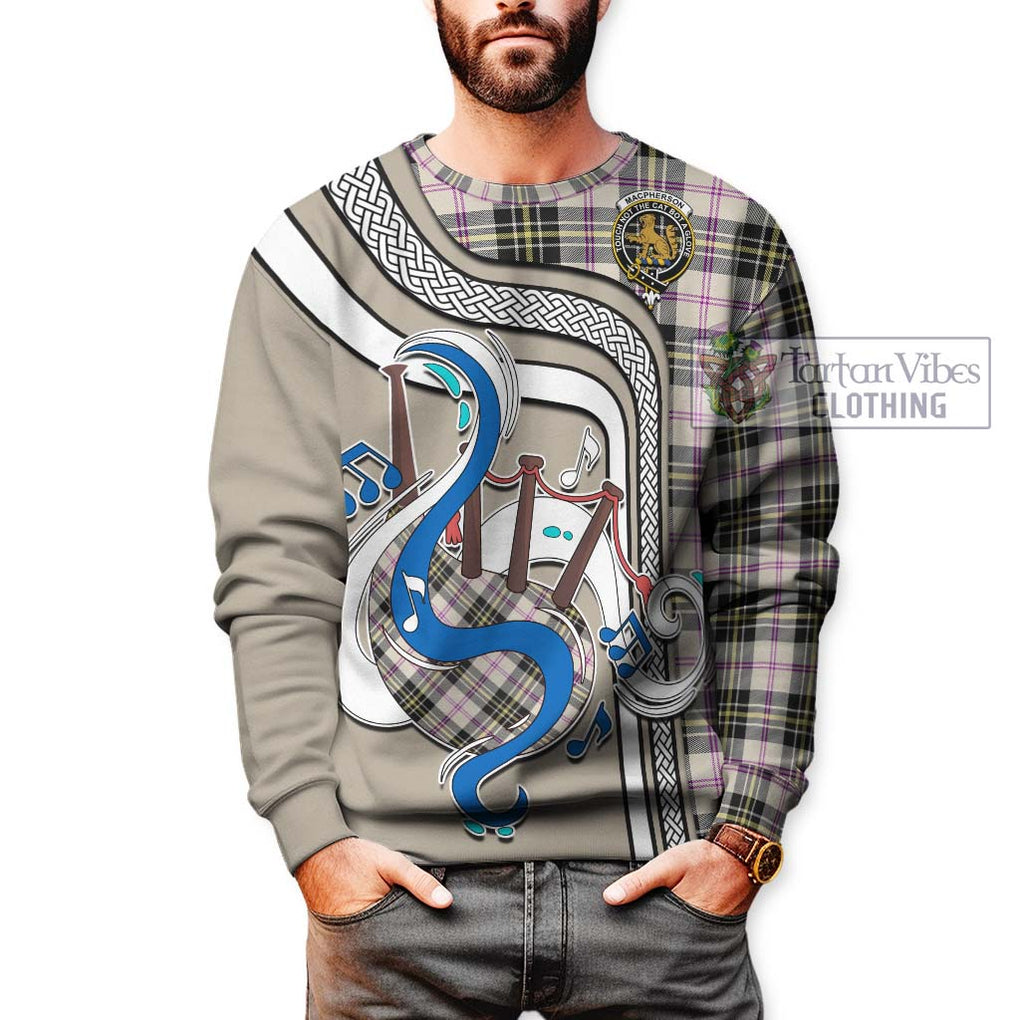 Tartan Vibes Clothing MacPherson Dress Ancient Tartan Sweatshirt with Epic Bagpipe Style