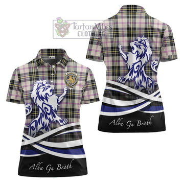 MacPherson Dress Ancient Tartan Women's Polo Shirt with Alba Gu Brath Regal Lion Emblem