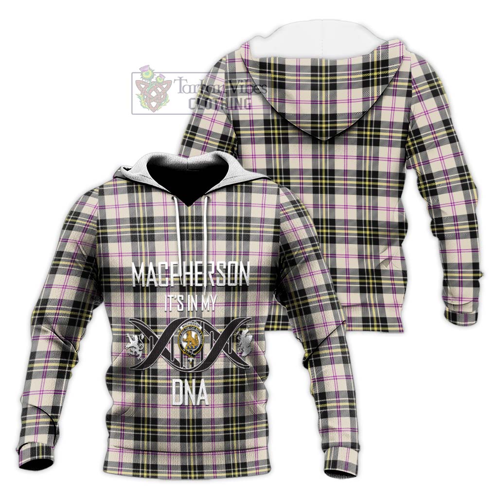 Tartan Vibes Clothing MacPherson Dress Ancient Tartan Knitted Hoodie with Family Crest DNA In Me Style