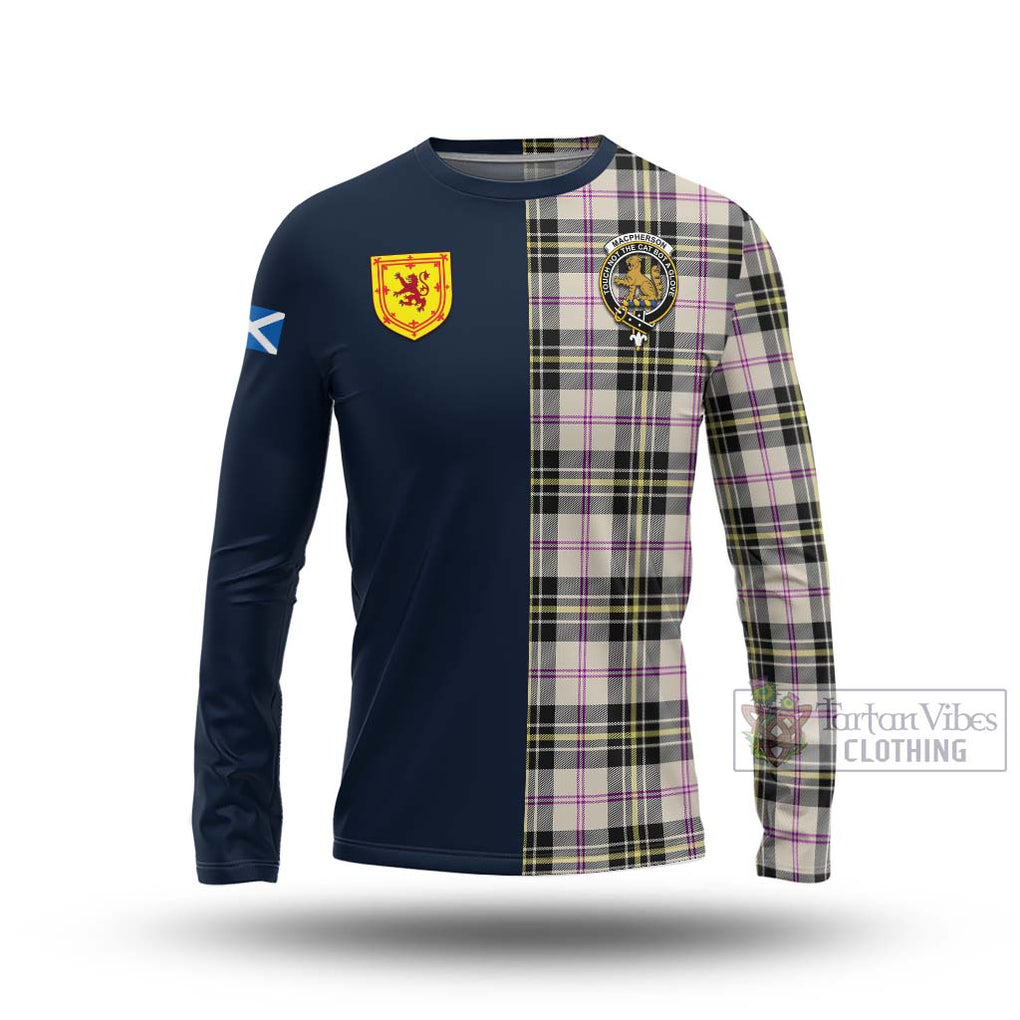 Tartan Vibes Clothing MacPherson Dress Ancient Tartan Long Sleeve T-Shirt with Scottish Lion Royal Arm Half Style