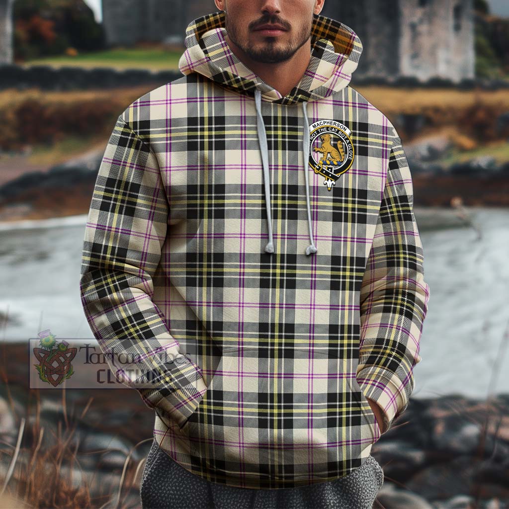 Tartan Vibes Clothing MacPherson Dress Ancient Tartan Cotton Hoodie with Family Crest