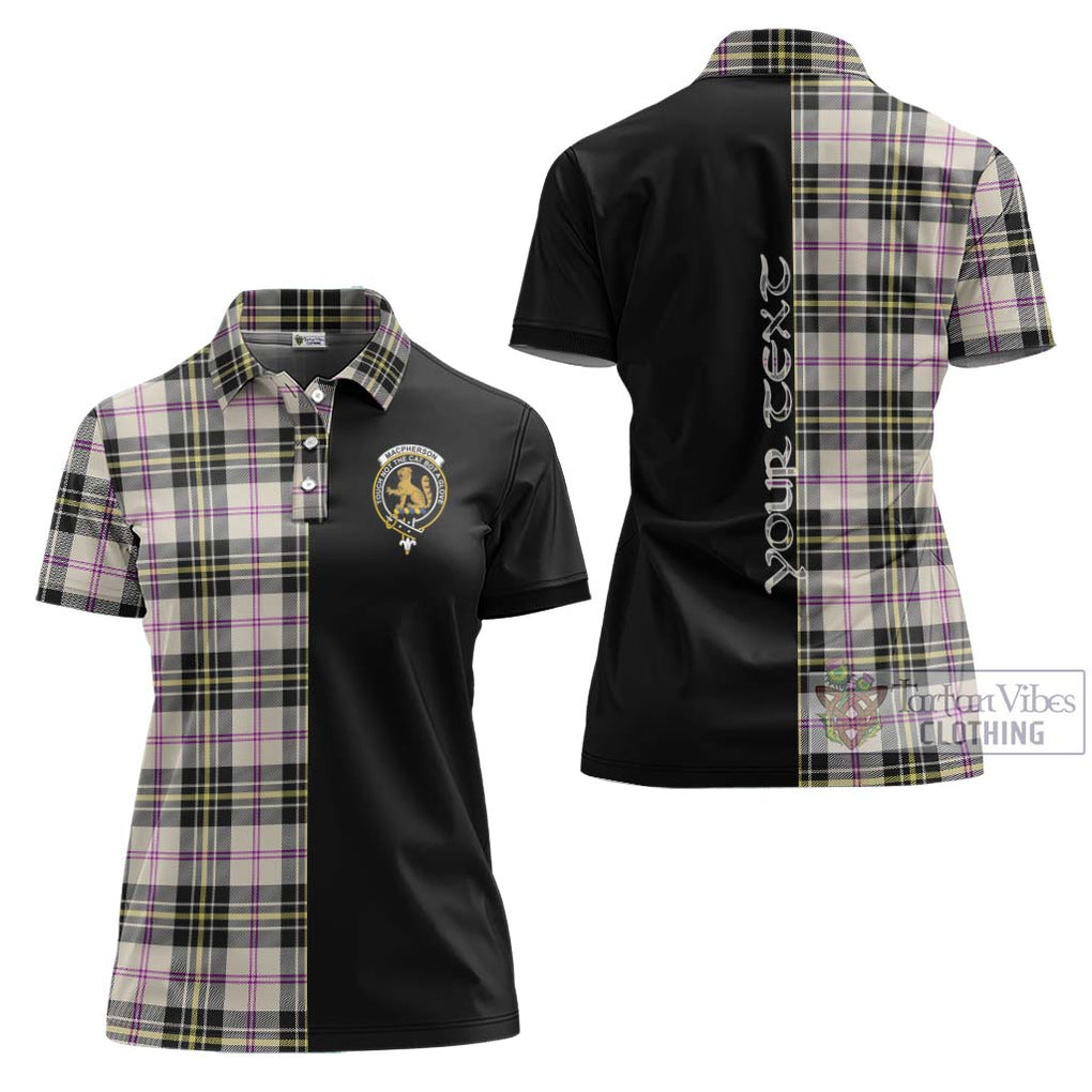 MacPherson Dress Ancient Tartan Women's Polo Shirt with Family Crest and Half Of Me Style Women - Tartanvibesclothing Shop