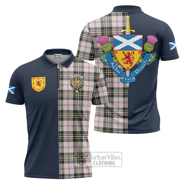 MacPherson Dress Ancient Tartan Zipper Polo Shirt Alba with Scottish Lion Royal Arm Half Style