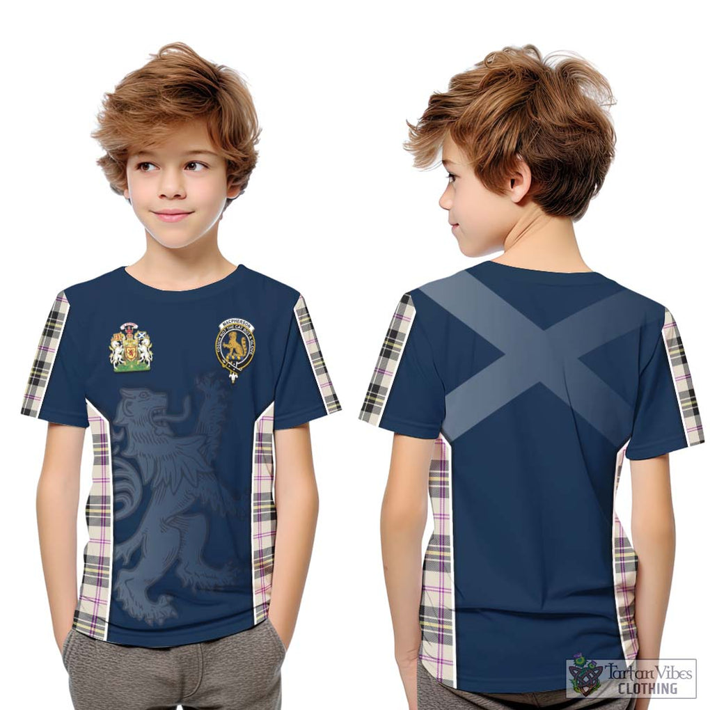 MacPherson Dress Ancient Tartan Kid T-Shirt with Family Crest and Lion Rampant Vibes Sport Style Youth XL Size14 - Tartan Vibes Clothing