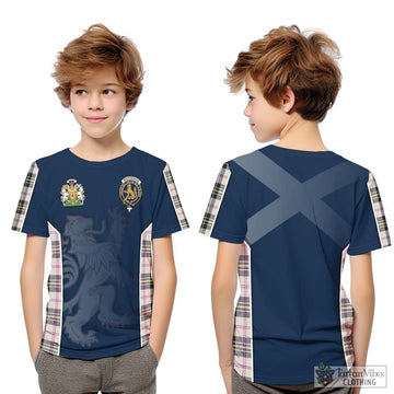 MacPherson Dress Ancient Tartan Kid T-Shirt with Family Crest and Lion Rampant Vibes Sport Style