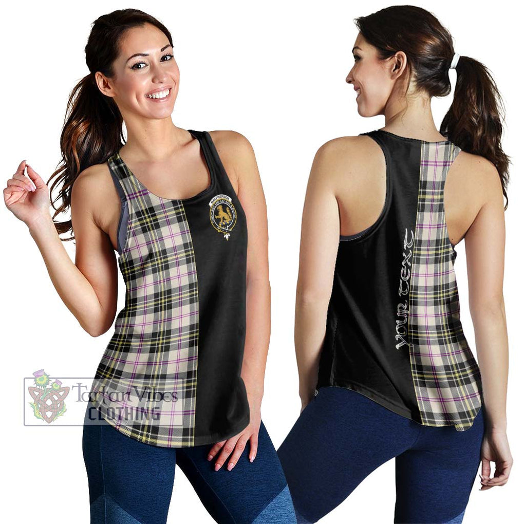 MacPherson Dress Ancient Tartan Women's Racerback Tanks with Family Crest and Half Of Me Style 4XL - Tartanvibesclothing Shop