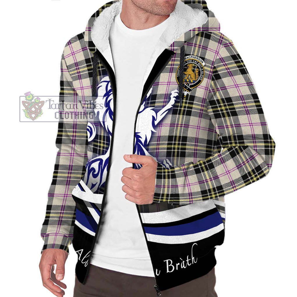 MacPherson Dress Ancient Tartan Sherpa Hoodie with Alba Gu Brath Regal Lion Emblem Unisex S - Tartanvibesclothing Shop