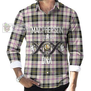 MacPherson Dress Ancient Tartan Long Sleeve Button Shirt with Family Crest DNA In Me Style