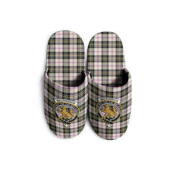 MacPherson Dress Ancient Tartan Home Slippers with Family Crest