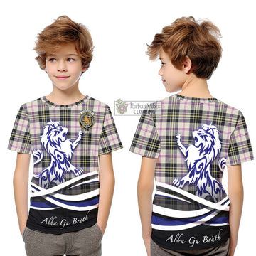 MacPherson Dress Ancient Tartan Kid T-Shirt with Alba Gu Brath Regal Lion Emblem