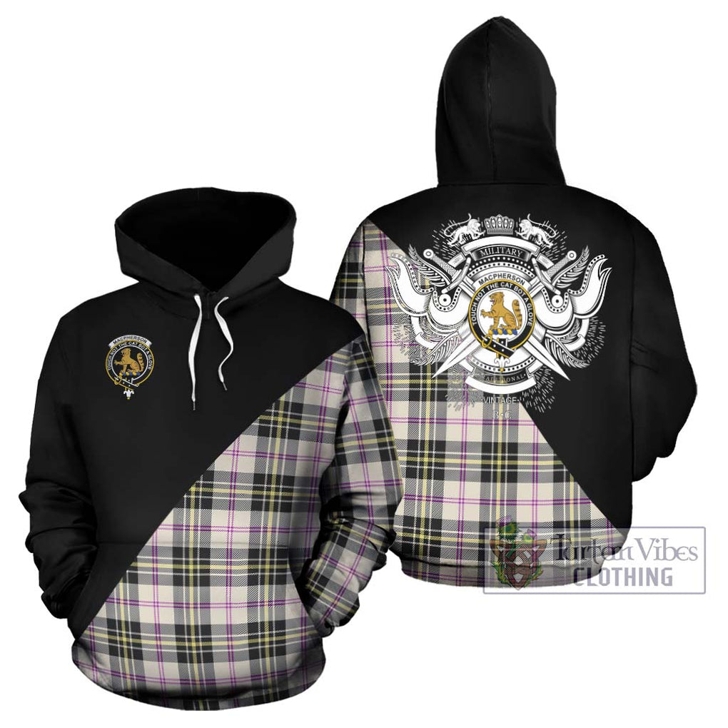 MacPherson Dress Ancient Tartan Hoodie with Family Crest and Military Logo Style Zip Hoodie - Tartanvibesclothing Shop