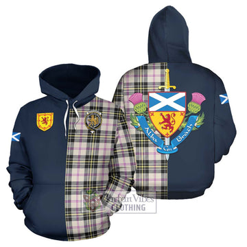 MacPherson Dress Ancient Tartan Hoodie Alba with Scottish Lion Royal Arm Half Style