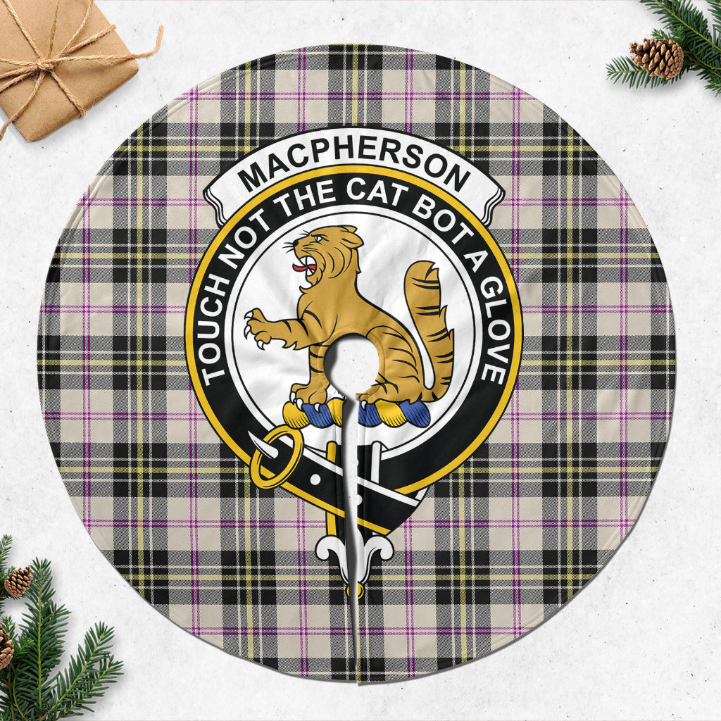 MacPherson Dress Ancient Tartan Christmas Tree Skirt with Family Crest - Tartanvibesclothing