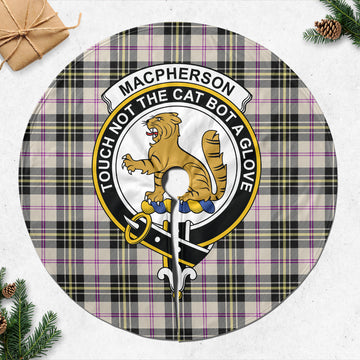 MacPherson Dress Ancient Tartan Christmas Tree Skirt with Family Crest