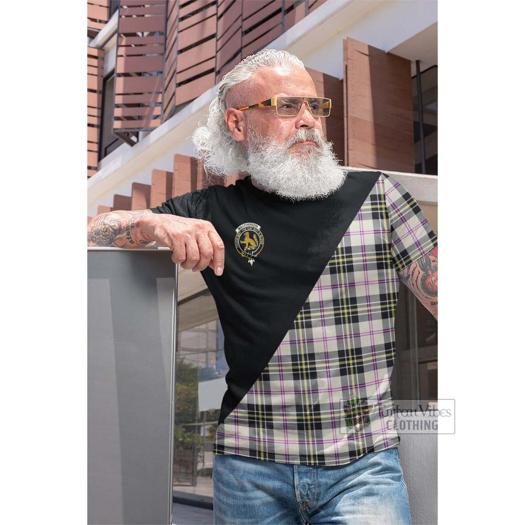 Tartan Vibes Clothing MacPherson Dress Ancient Tartan Cotton T-shirt with Family Crest and Military Logo Style