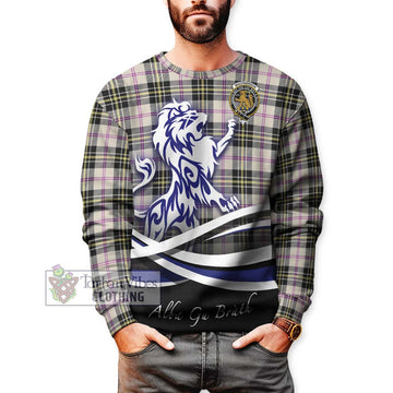 MacPherson Dress Ancient Tartan Sweatshirt with Alba Gu Brath Regal Lion Emblem