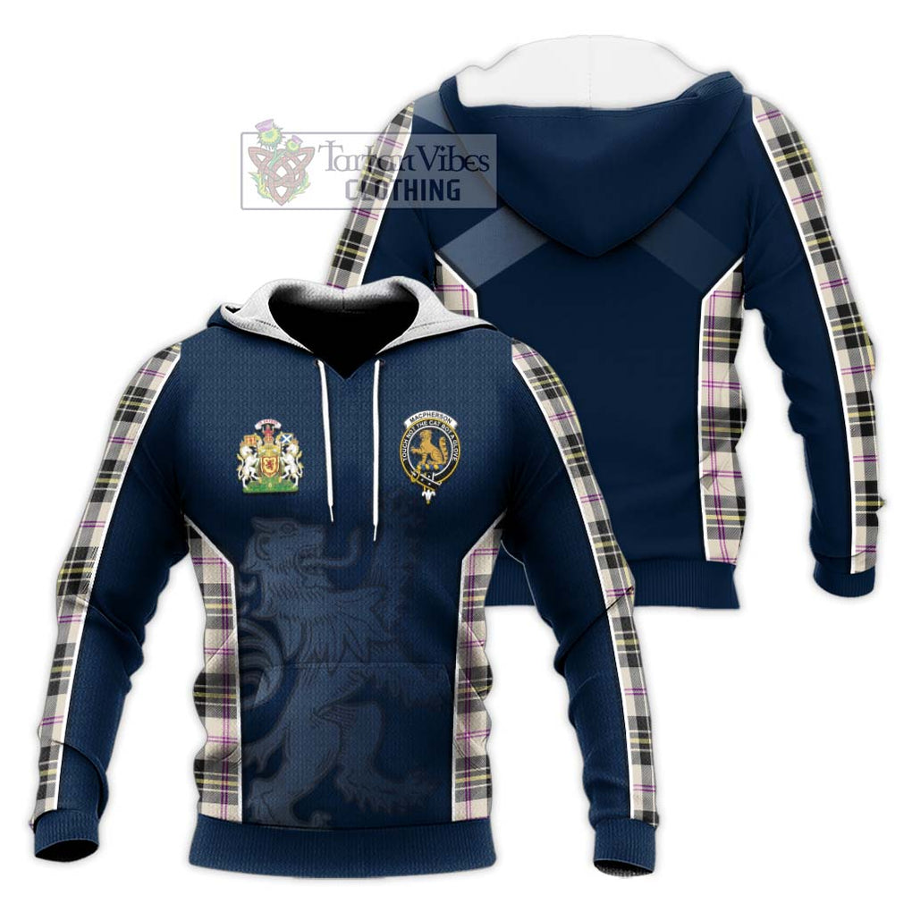 MacPherson Dress Ancient Tartan Knitted Hoodie with Family Crest and Lion Rampant Vibes Sport Style Unisex Knitted Pullover Hoodie - Tartan Vibes Clothing