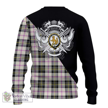 MacPherson Dress Ancient Tartan Ugly Sweater with Family Crest and Military Logo Style