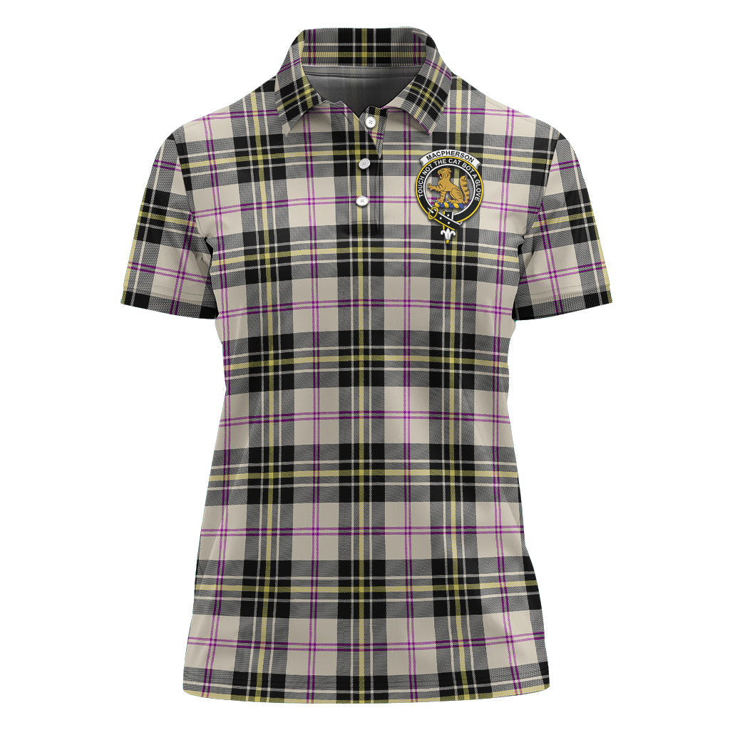 MacPherson Dress Ancient Tartan Polo Shirt with Family Crest For Women - Tartan Vibes Clothing