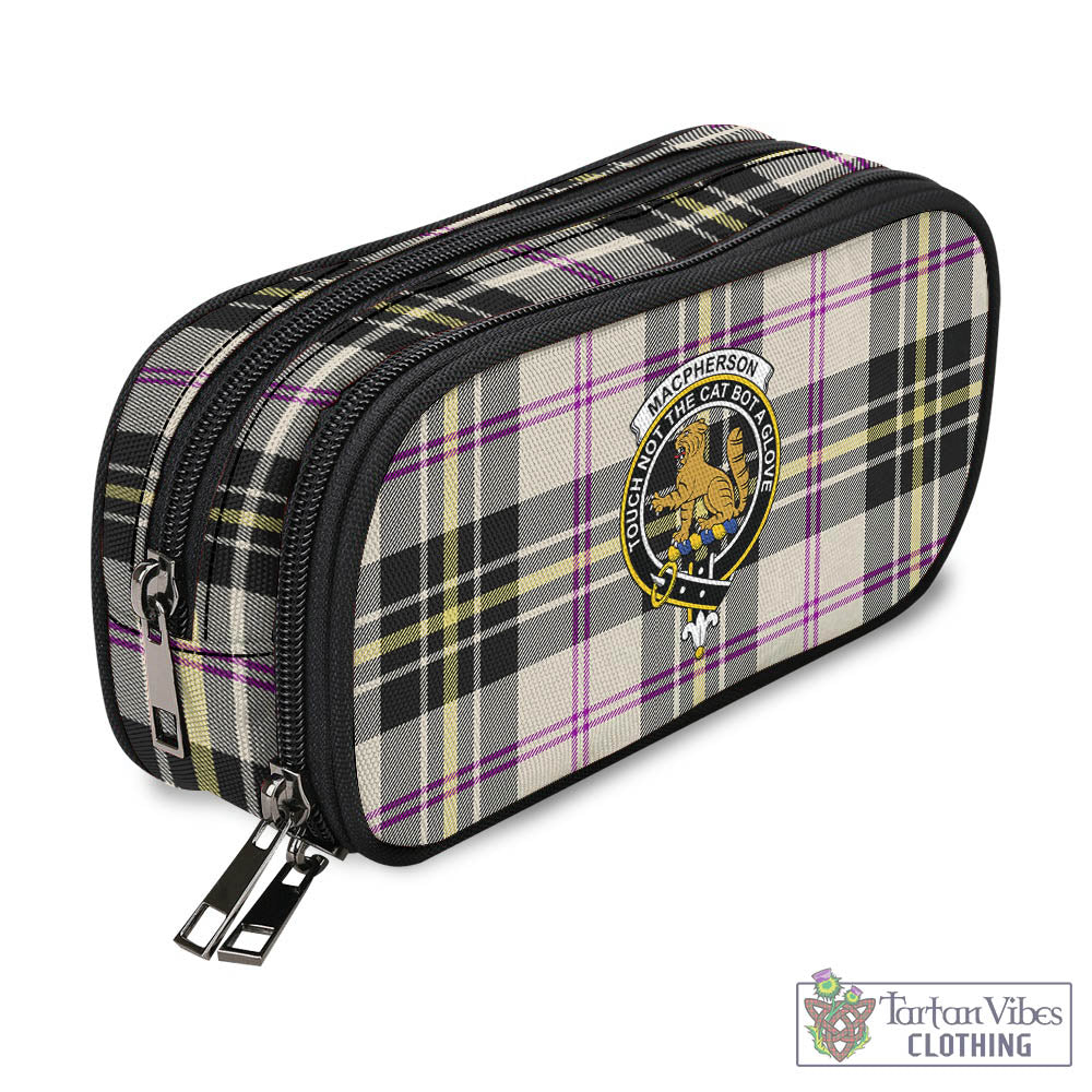 Tartan Vibes Clothing MacPherson Dress Ancient Tartan Pen and Pencil Case with Family Crest