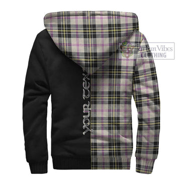 MacPherson Dress Ancient Tartan Sherpa Hoodie with Family Crest and Half Of Me Style