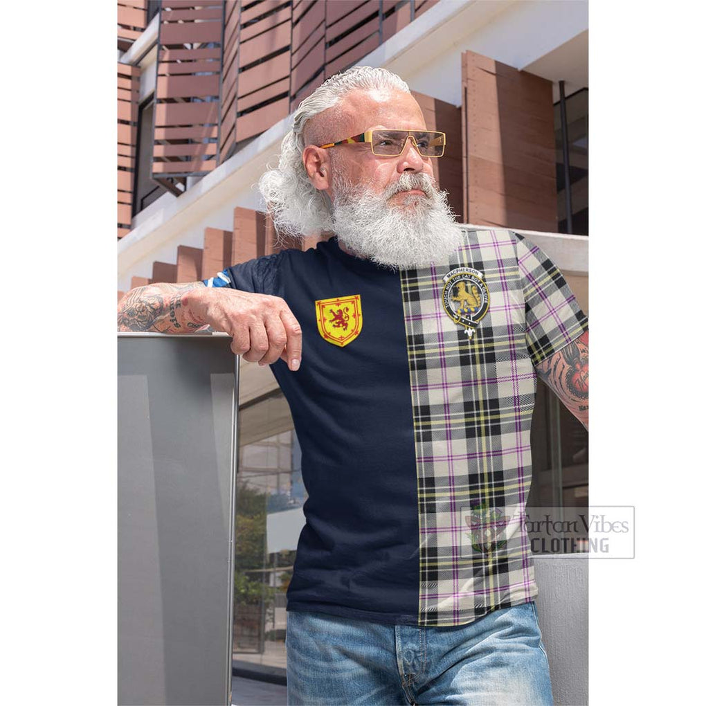 Tartan Vibes Clothing MacPherson Dress Ancient Tartan Cotton T-shirt with Scottish Lion Royal Arm Half Style