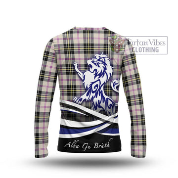 MacPherson Dress Ancient Tartan Long Sleeve T-Shirt with Alba Gu Brath Regal Lion Emblem