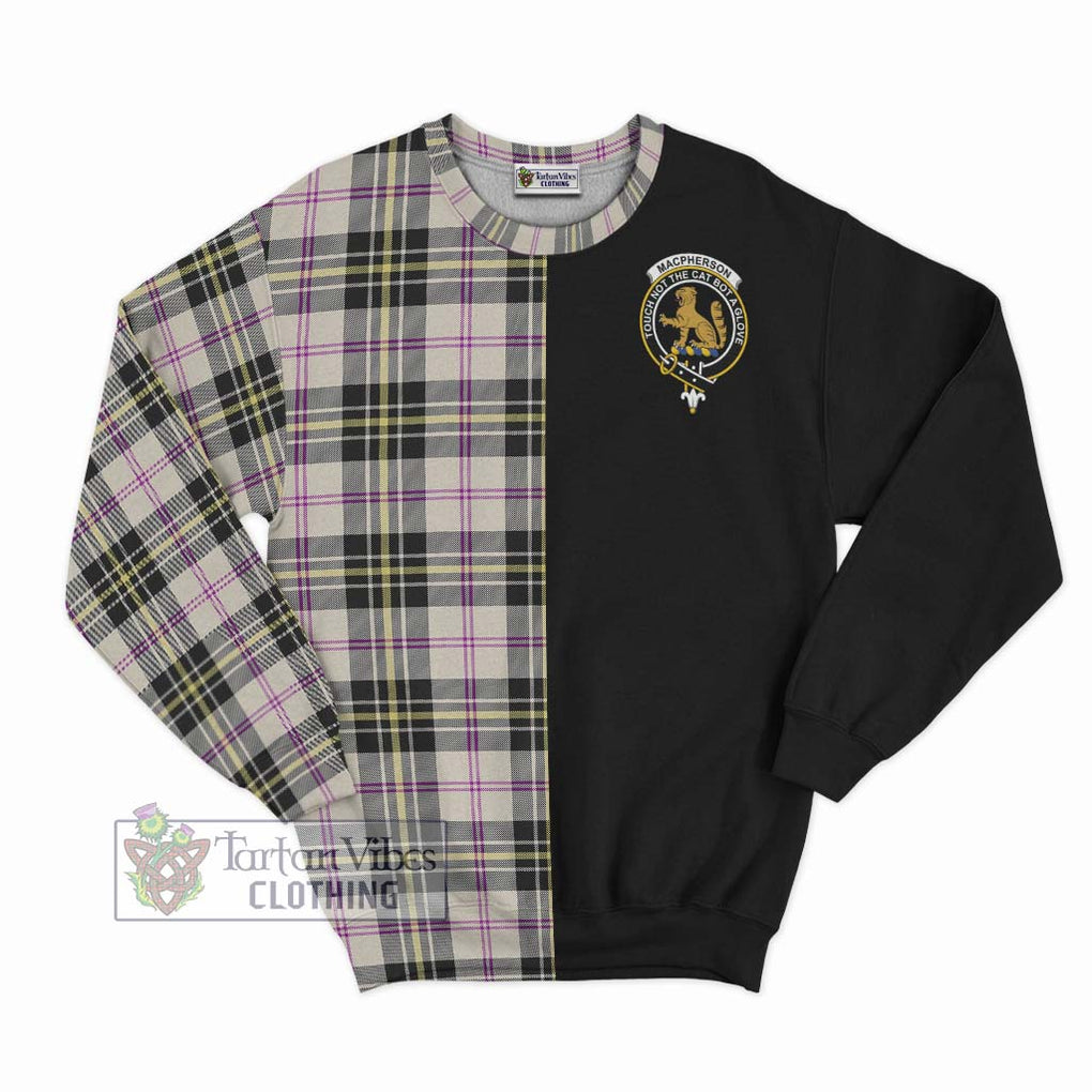 MacPherson Dress Ancient Tartan Sweatshirt with Family Crest and Half Of Me Style - Tartanvibesclothing Shop