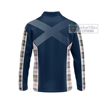 MacPherson Dress Ancient Tartan Long Sleeve Polo Shirt with Family Crest and Lion Rampant Vibes Sport Style