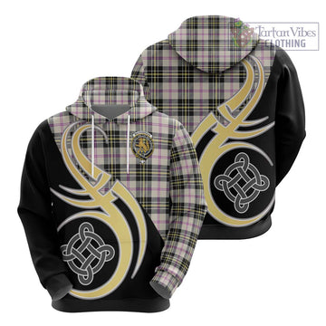 MacPherson Dress Ancient Tartan Hoodie with Family Crest and Celtic Symbol Style