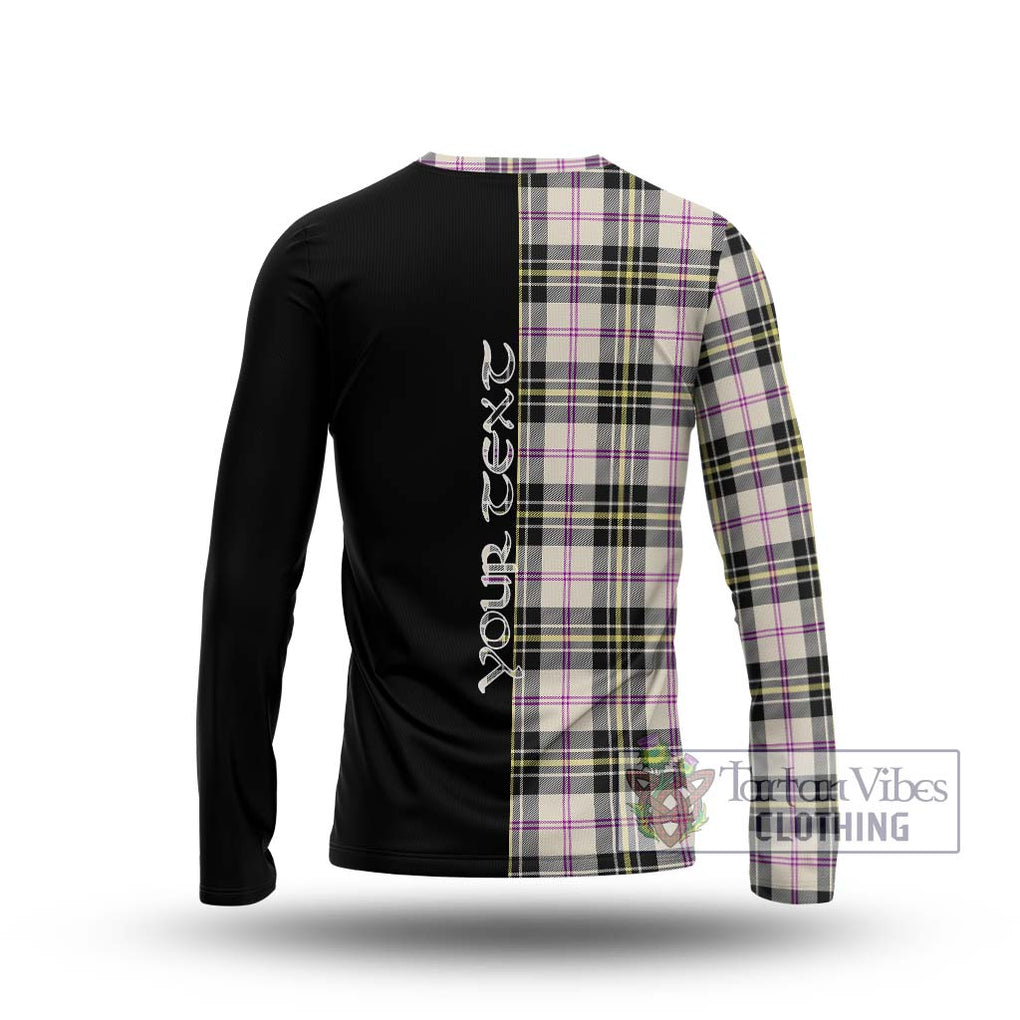 MacPherson Dress Ancient Tartan Long Sleeve T-Shirt with Family Crest and Half Of Me Style - Tartanvibesclothing Shop