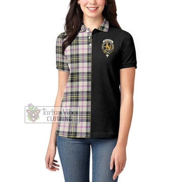 MacPherson Dress Ancient Tartan Women's Polo Shirt with Family Crest and Half Of Me Style